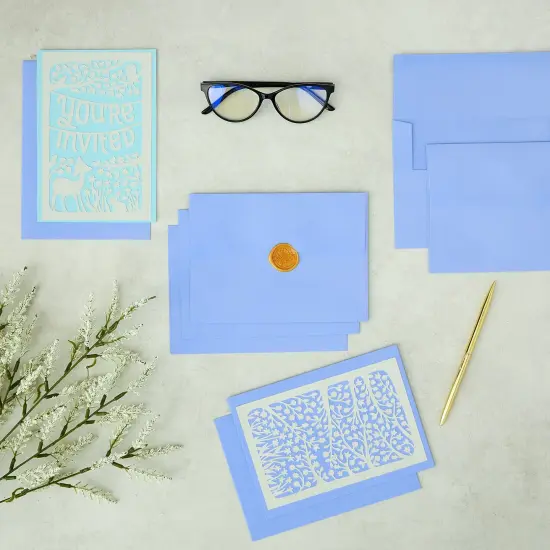 96 Pack Light Blue 5x7 Envelopes for Invitations, A7 Size for Mailing Greeting Cards, Wedding, Bridal Shower {2}