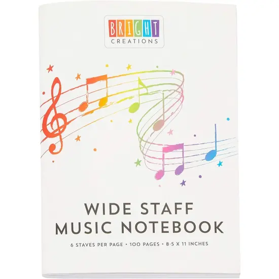 Music Composition Notebooks, Manuscript Staff Paper for Kids, 50 Sheets (3 Pack) Black {5}
