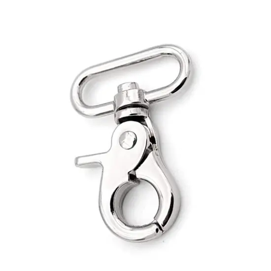 Swivel Hook Nickel Plated Brass Base Side Claw 1.5 Inches Long 1/2 Inch Loop {2}