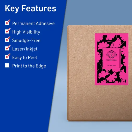 Avery Neon Magenta Paper Labels, 5.5" x 8.5" Rectangle {2}