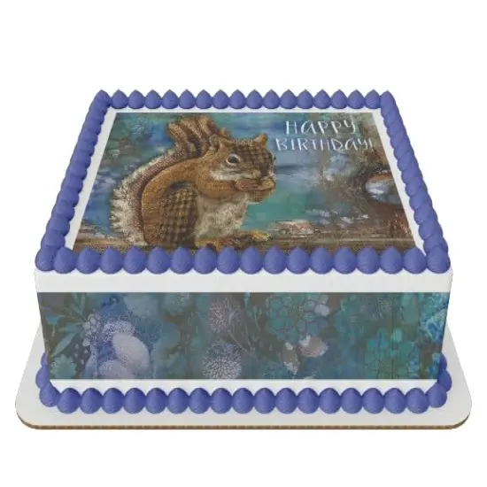 Happy Birthday Squirrel Edible Icing Sheets- Assorted Image Cake Toppers-Frosting Sheets- Cookies- Cupcake Toppers {5}