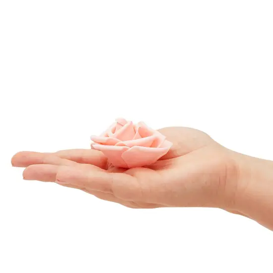 100 Pack Pink and White Artificial Rose Heads, 3-Inch Stemless Flowers for Valentine's Day, Weddings, Bouquets, DIY Crafts (4 Colors) Red {6}