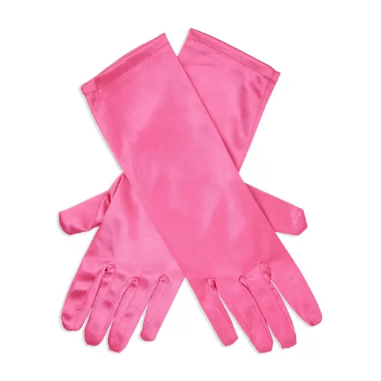 BLUE PANDA 4 Pairs Satin Princess Gloves for Girls Ages 3+, Toddler Costume Gloves in Pink, Hot Pink, White, and Blue Ideal for Weddings, Birthday Parties, Special Events, and Playtime (9.75 In) Multicolor {5}