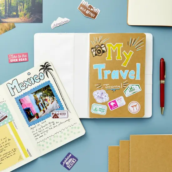 24 Pack Blank Journals for Kids, Bulk Sketchbooks for Students, Art, Writing Stories, A5 Kraft Paper Notebooks (5.5 x 8.3 In) Brown {4}