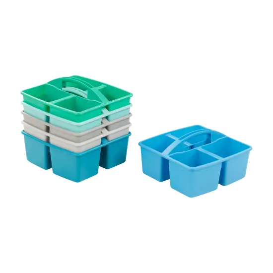 4-Compartment Medium Caddy, Storage Organizer, 6-Pack Grey {7}