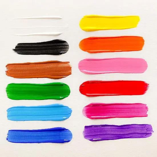 Tempera Paint Set of 12 Colors | 8 oz Bottles | Made in the USA | Washable and Non-Toxic Art & Craft Poster Primary Paints for Artists, Kids, & Hobby Painters {4}