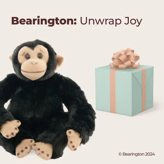 Bearington Bing The Chimpanzee Plush, 10.5 Inch Chimp Monkey Stuffed Animal, For Ages 3-14 Brown {5}