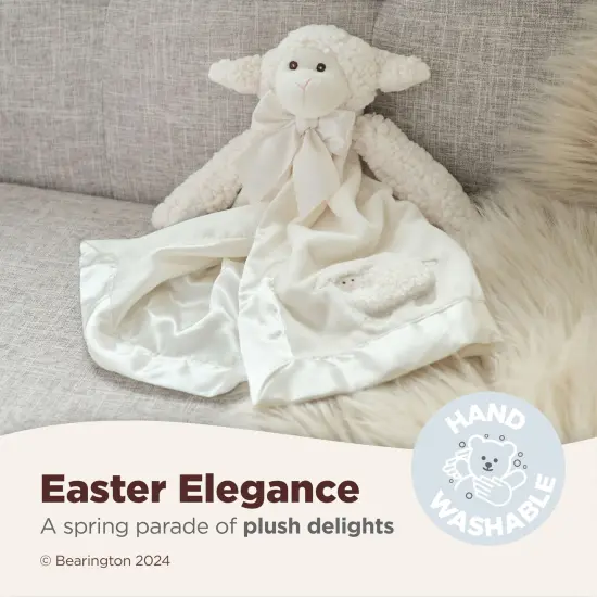 Bearington Baby Lamby Snuggler, 15 Inch White Lamb Plush Stuffed Animal Security Blanket Lovey for Babies, Baptism Gifts for Boys and Girls, For Ages 0-3 {3}