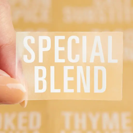 Talented Kitchen 134 Preprinted Minimalist Spice Labels, Bold All Caps White Seasoning Labels for Spice Rack, Kitchen Cabinet and Pantry Organization {7}