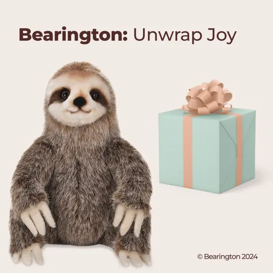 Bearington Simon Plush Three Toed Sloth Stuffed Animal, 10 inches, For Ages 1-14 Brown {5}