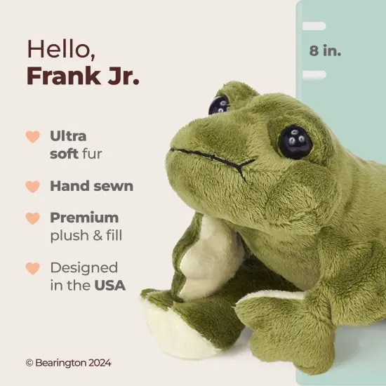 Bearington Frank Jr. Plush Stuffed Animal Frog 8 inches, Green Soft Plush, For Ages 3-14 {2}