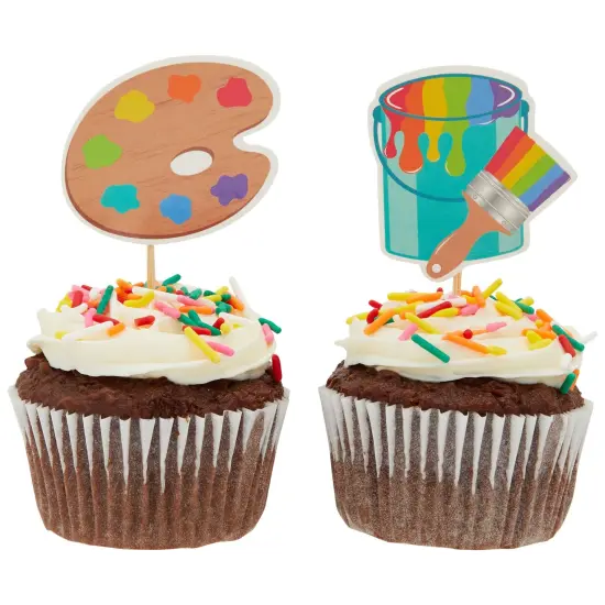 59 Piece Art Birthday Party Decorations Kit with Balloons, Banner, Swirl Cutouts, Honeycomb Table Centerpieces Multicolor {4}