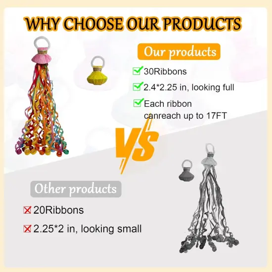 12 Pack Streamer Poppers, 6 Color Mix No Mess Confetti Poppers，Party Poppers No Mess Streamers Easy to Clean Handheld Streamer Cannon，Ideal for Celebrations and Events {3}