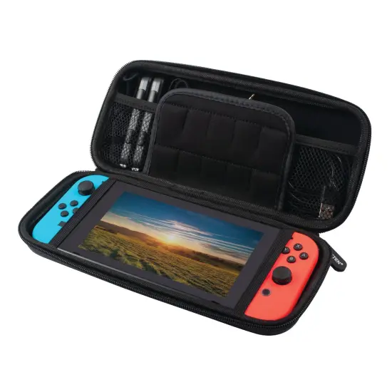 Insten Carrying Travel Case with 10 Game Card Slots For Nintendo Switch & OLED Model Console and Accessories, Portable Hard Cover Pouch for Girls Boys, Black {3}