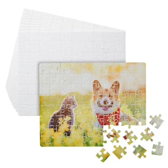 10 Sets Blank Sublimation Puzzles for DIY Crafts, 80-Piece Jigsaws for Heat Press Thermal Transfer (9 x 8 In) Multicolor {1}