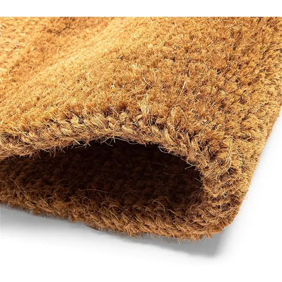 Plain Coco Coir Door Mat - 17" x 30" Bare Natural Doormat for Outdoor Entrance, Suitable for Inside and Outside Use Brown {5}
