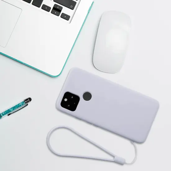 Insten Liquid Silicone Case For Google Pixel 4a 5G (2020)(NOT For Pixel 4a) Soft Microfiber Lined Full Body Protective Slim Cover, Purple {6}