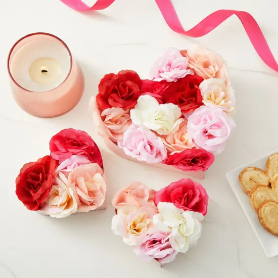 Juvale 60 Pack Silk Artificial Flowers - 6 Colors, 3 Inches, Fake Carnations for Wedding, Bridal Shower & Valentine's Day Decorations, Arts and Crafts {2}