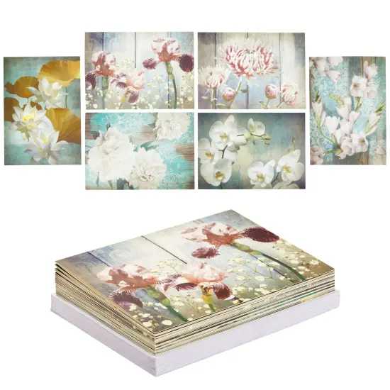 Floral Sympathy Cards with Envelopes for Funeral, Memorial, Condolence, 6 Designs (5 x 7 In, 24 Pack) Multicolor {1}