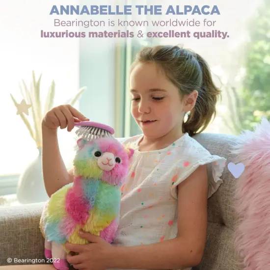 Bearington Annabelle Plush Stuffed Animal Rainbow Alpaca, 12 inches Multicolor {4}