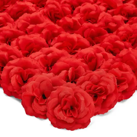 50 Pack Red Roses Artificial Flowers Bulk, 3 Inch Stemless Fake Silk Roses for Decorations, Wedding, Faux Bouquets {1}
