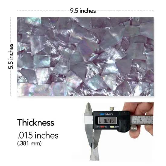 Shell Veneer, 5.5 x 9.5 inches | WMOP, BMOP, Abalone | Includes 3M Adhesive Sheet for Application, Great for Inlay Projects Amethyst Purple {2}