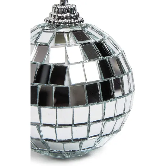 Okuna Outpost 36 Pack Silver Disco Ball Ornaments - 2-Inch Christmas Decorations - Disco Ornaments for Christmas Trees & Living Rooms {6}