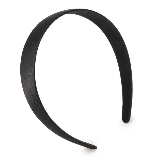 24 Pack Black Headbands for Women - 1 Inch Wide Non-slip Satin Headband for DIY (4.8 x 5.75 x 1") {6}