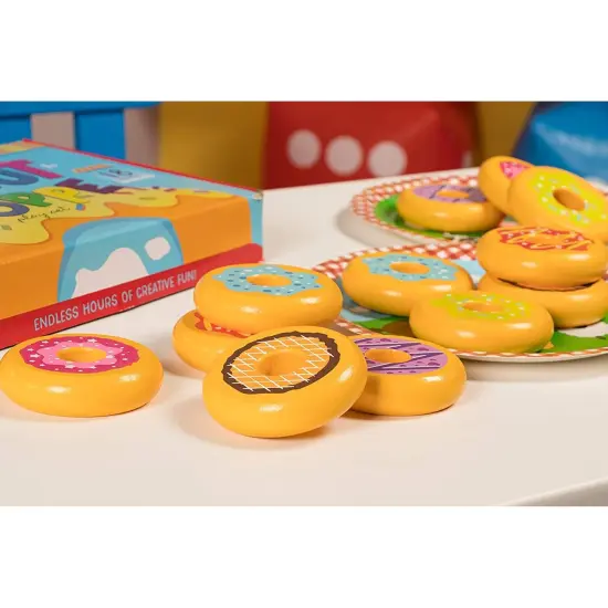 12 Pack Donut Play Food Set for Kids Kitchen Pretend Snacks Shop Playhouse Toddlers Toys, 6 Designs Multicolor {2}