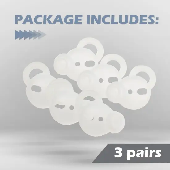 Insten 3 Pairs Ear Hooks Tips Compatible with AirPods 1 & 2 Earbuds, Anti-Lost EarHooks EarTips Accessories, Comfortable Soft Silicone Covers, with Storage Box (Not Fit in Charging Case) Clear {7}