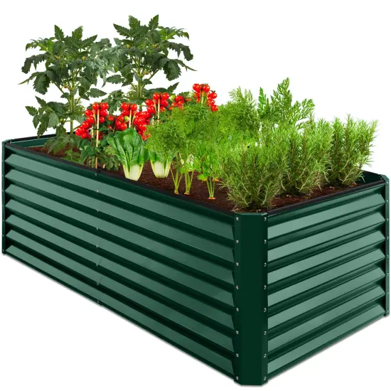 Best Choice Products 6x3x2ft Outdoor Metal Raised Garden Bed, Planter Box for Vegetables, Flowers, Herbs Gray {7}