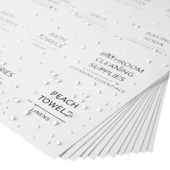 Talented Kitchen 144 Minimalist Laundry Room Labels - Preprinted Organization Stickers for Glass Jars, Containers, Spray Bottles (Black Print on White Matte Backing) {6}