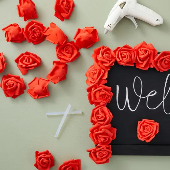 Juvale 100 Pack Red Artificial Flowers - 3 Inches, Fake Carnations for Wedding, Bridal Shower & Valentine's Day Decorations, Arts and Crafts {7}