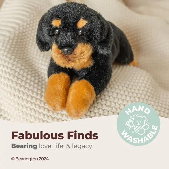 Bearington Lil' Gunner The Rottweiler Stuffed Animal, 8 Inch Dog Stuffed Animal, For Ages 3-14 Black {3}
