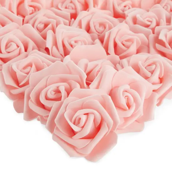 Juvale 100 Pack Pink Artificial Flowers - 3 Inches, Fake Roses for Wedding, Bridal Shower & Valentine's Day Decorations, Arts and Crafts {1}