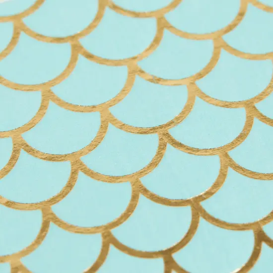 50 Pack Mermaid Tail Napkins for Girls Under the Sea Birthday Party Supplies, Baby Shower (3-Ply, 5 x 5.5 In) Blue {3}