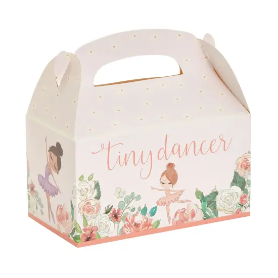24-Pack Ballet Tiny Dancer-Themed Gable Party Favor Boxes for Ballerina Party Decorations, Built-In Handles with Pre-Scored Tabs for Easy Assembly (Pink, 6x3x4 in) {6}