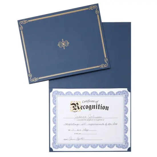 24-Pack Navy Blue Award Certificate Holders - Bulk Certificate Holders for Graduation, Diploma, Employee Appreciation, Certifications (fits 8.5x11) {4}