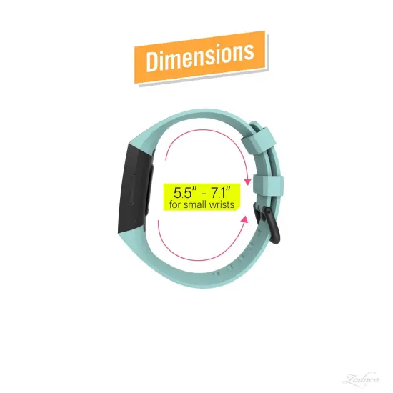 Zodaca Silicone Watch Band Compatible with Fitbit Charge 3, Charge 3 SE (Small), and Charge 4, Fitness Tracker Replacement Bands, Mint Green {6}