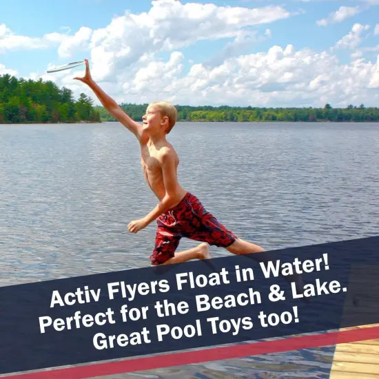 Activ Life 2 Pack Flying Rings for Kids, Fun Beach Toys, Gifts for Boys & Girls Aged 3-14, Family Outdoor Games, Play at Swimming Pool, Playground, Basket Fillers Birthday Presents, Glow in the Dark {4}