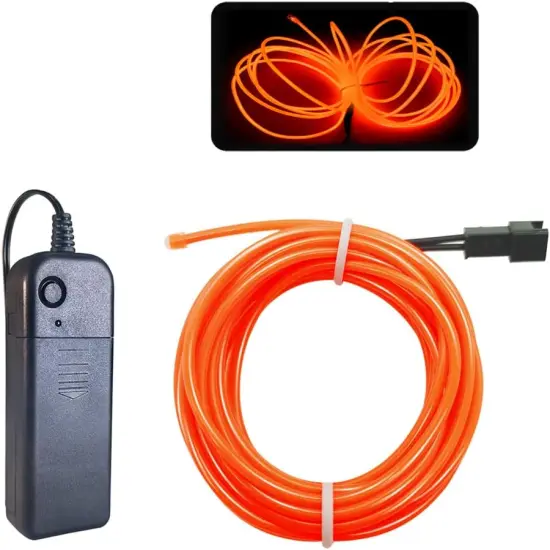 Portable Battery Pack Neon Light Strip for Halloween - Orange {2}