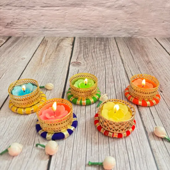 Bulk Small Tealight Candle Holder – Festive T-light Stand for Diwali, Navratri, Christmas, Hanukkah, Thanksgiving, Housewarming & Home Decor – Candle Stand for Centerpiece {1}