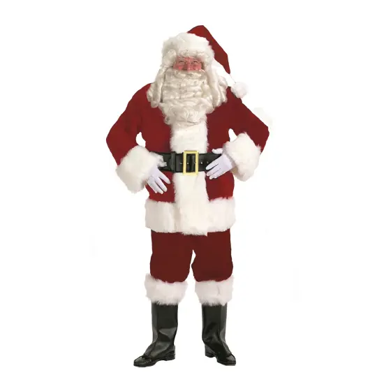 The Costume Center 7-piece Burgundy Velvet Santa Suit Christmas Costume - Adult Size XLarge Black {3}