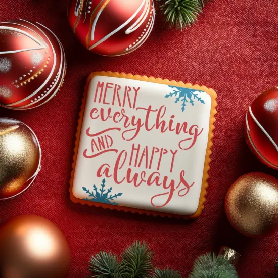 Merry Everything and Happy Always Cookie & Craft Stencil | CM165 by Designer Stencils | {3}