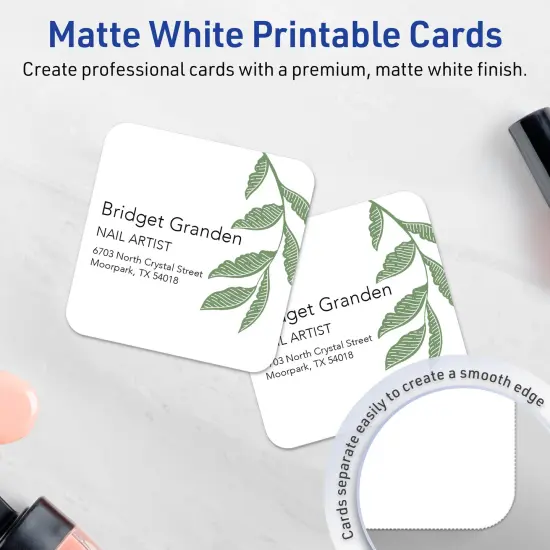 Avery Matte White Square Cards, 2" x 2" Square Rounded Corners {2}
