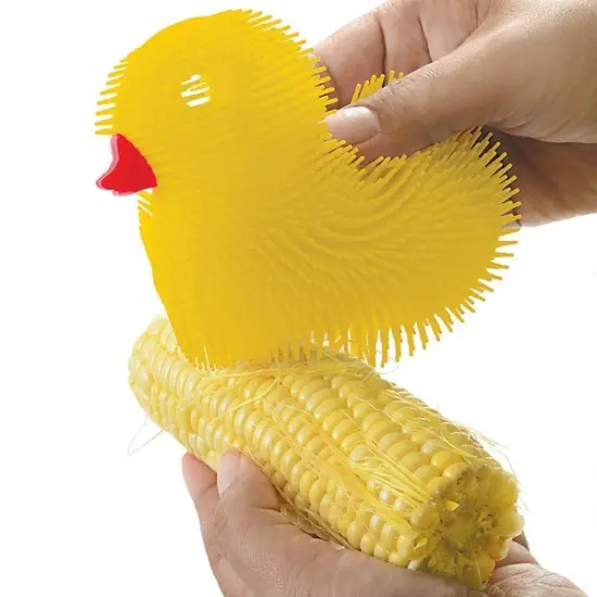 Norpro Silicone Dish Brush - Double Sided Multi Use Veggie Scrubber Pot Holder - Yellow (Duck) {3}