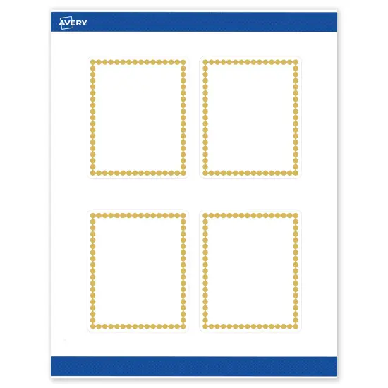 Avery Printable Rectangle Labels, Gold Beads, 4" x 3-1/3", Matte White Rectangle Labels, Permanent, Laser/Inkjet, 40ct, Great for Product Labels {1}