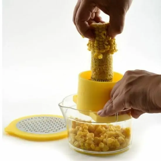 Norpro Corn Cob Stripper / Cheese Grater with Non-Slip Measuring Cup Catch Base {3}