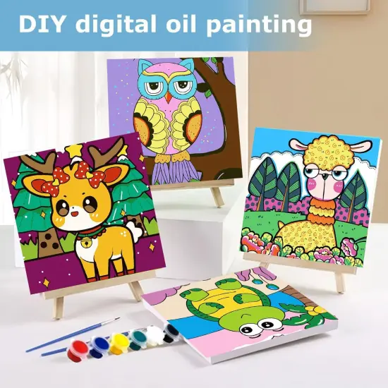 4 Pack Animal Paint by Number Kit for Kids {2}