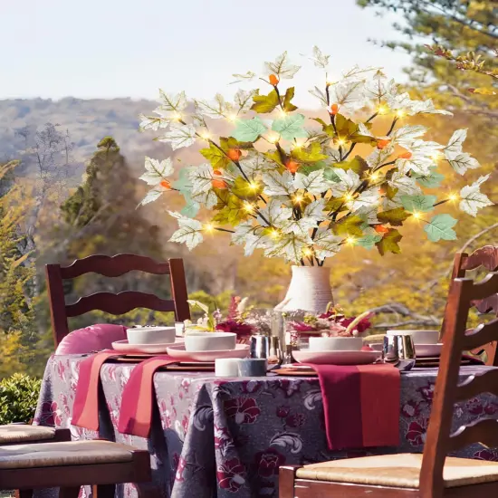 3 Pack Artificial Lighted Autumn Table Decoration {5}